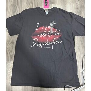 Taylor swift swifty T Shirt Womens XL Gray I Cant Relate to Desperation Lips